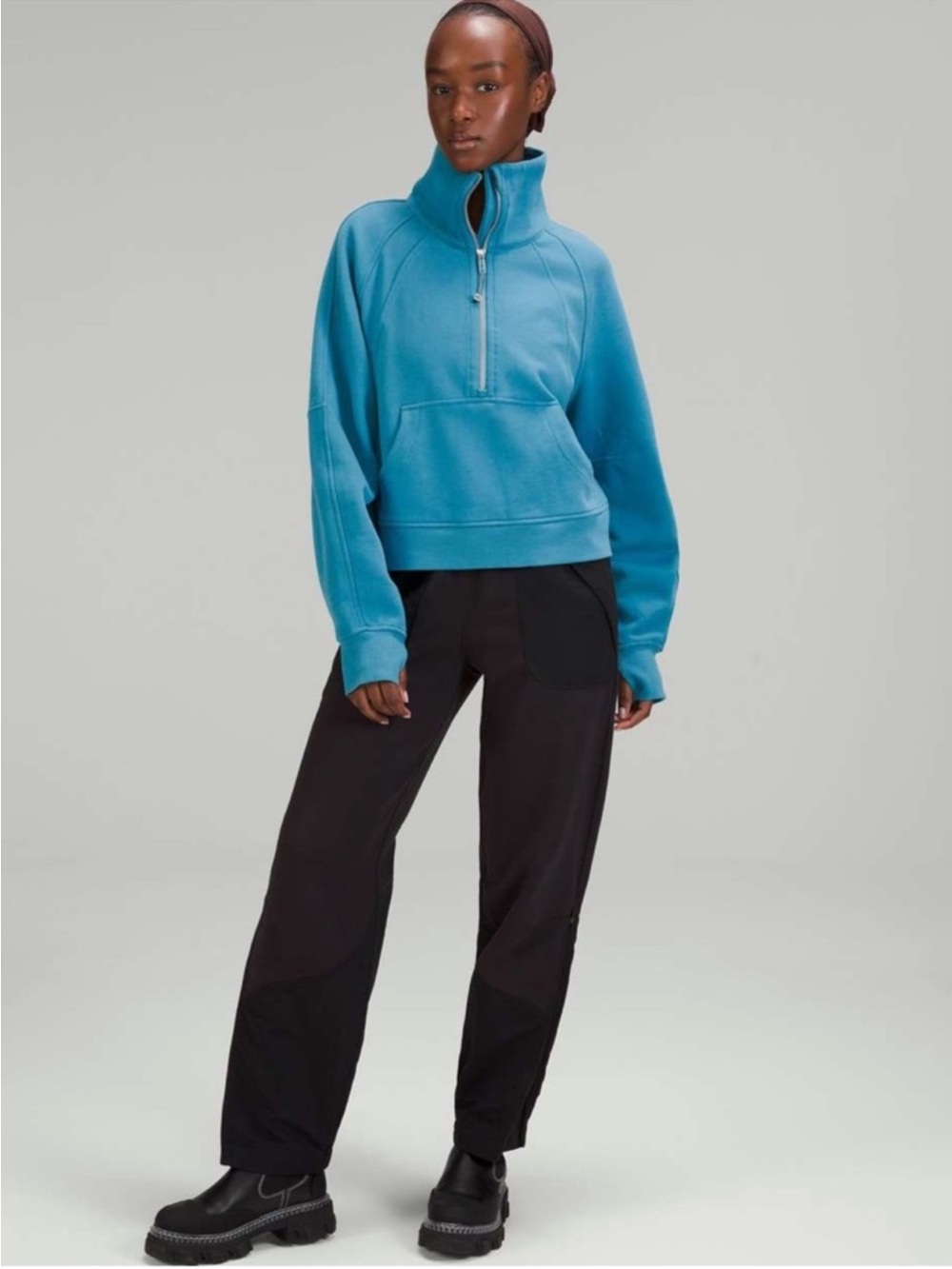 Lululemon Scuba sweatshirt Funnel Neck Half Zip Sweater Oceanic Blue S - Picture 9 of 12